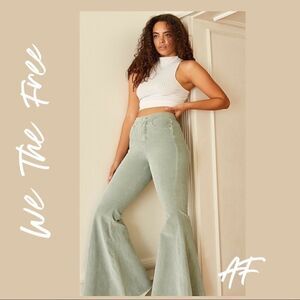 WE THE FREE CURVY HIGH-RISE BACK LACE CORDS MOSS